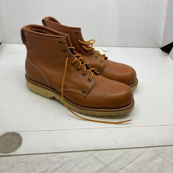 Vtg '70 STATUS worker hipster bluff rockabilly leather mens boots sz 6 EEE - Picture 1 of 8